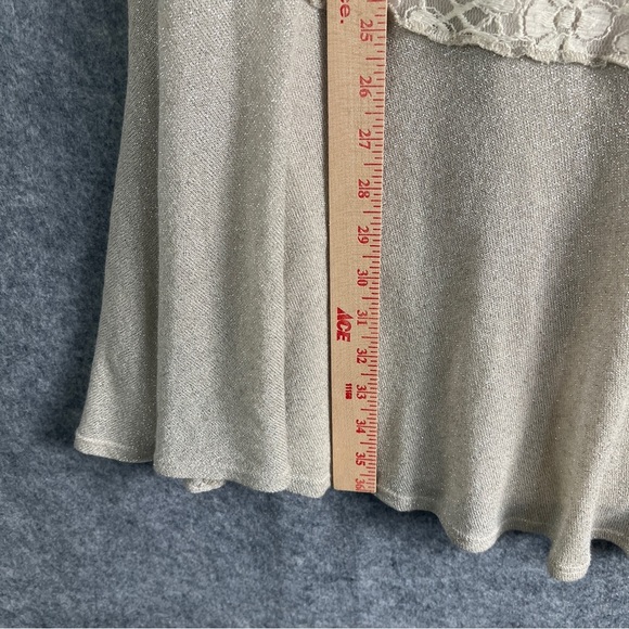 SPENCER ALEXIS COLLECTIONS Cream Metallic Skirt with Lace Accents Lined Size 3X - Picture 8 of 9